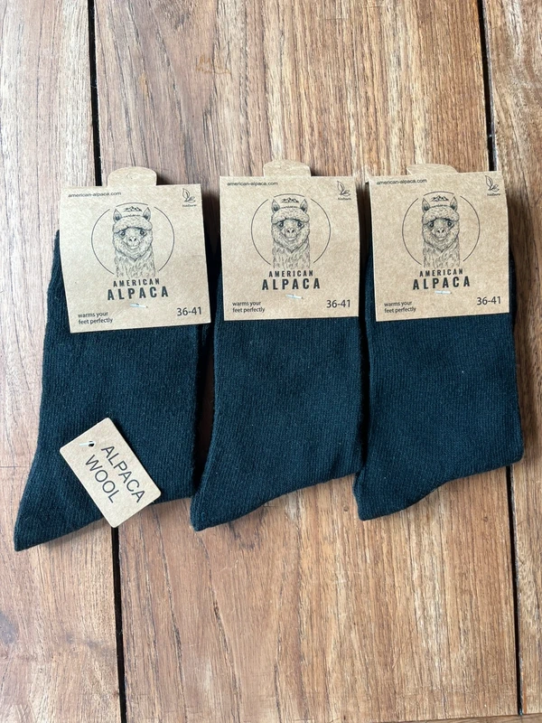 36-41, 3 paar dunne alpaca sokken in het zwart