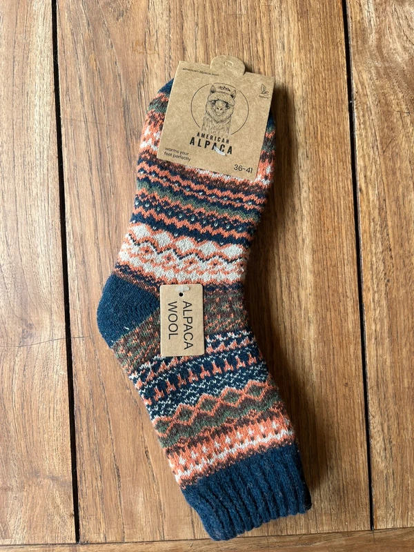 36-41, gebreide alpaca sokken multi color
